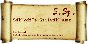 Sörös Szilvánusz névjegykártya